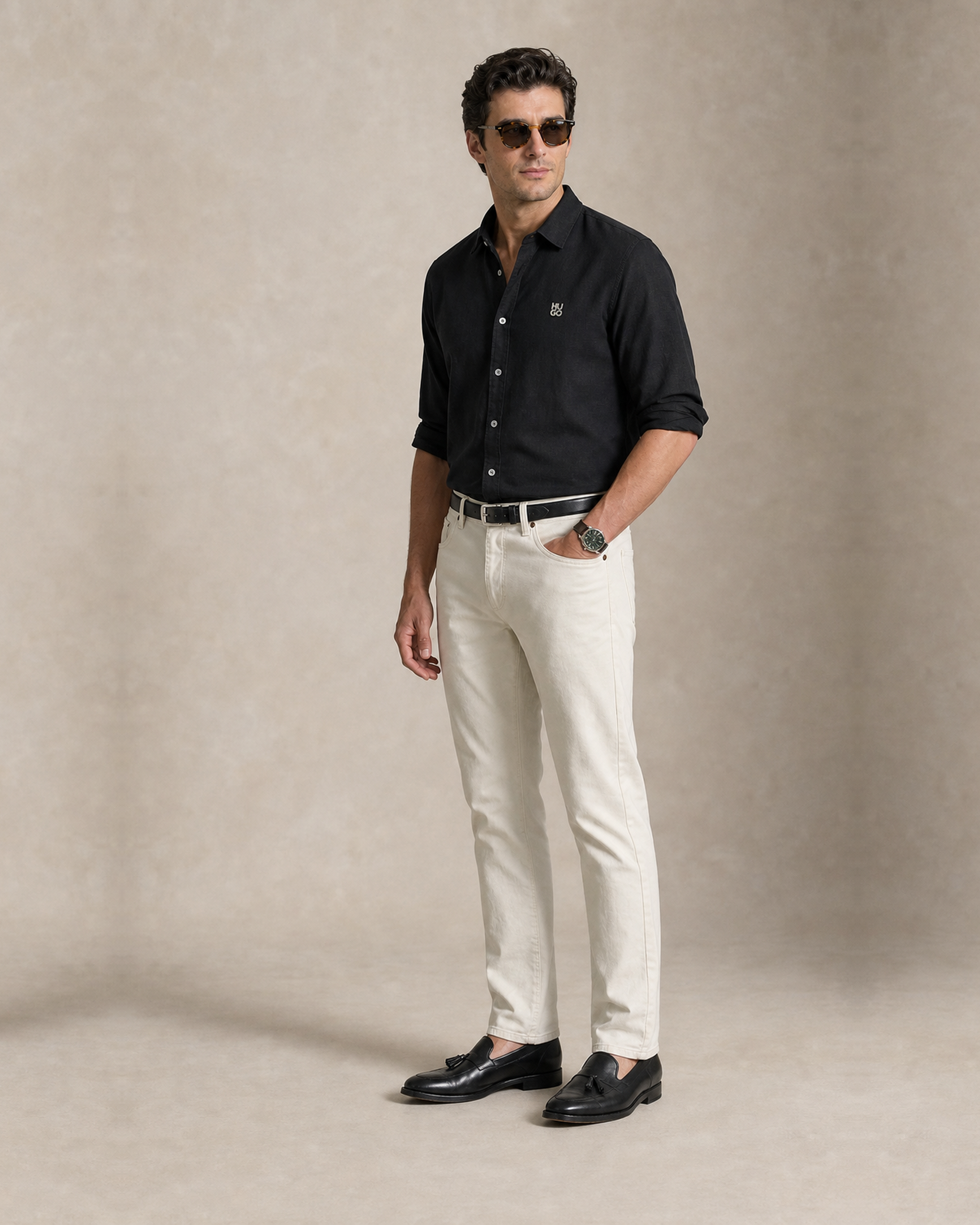 HUGO Textured Shirt — Black