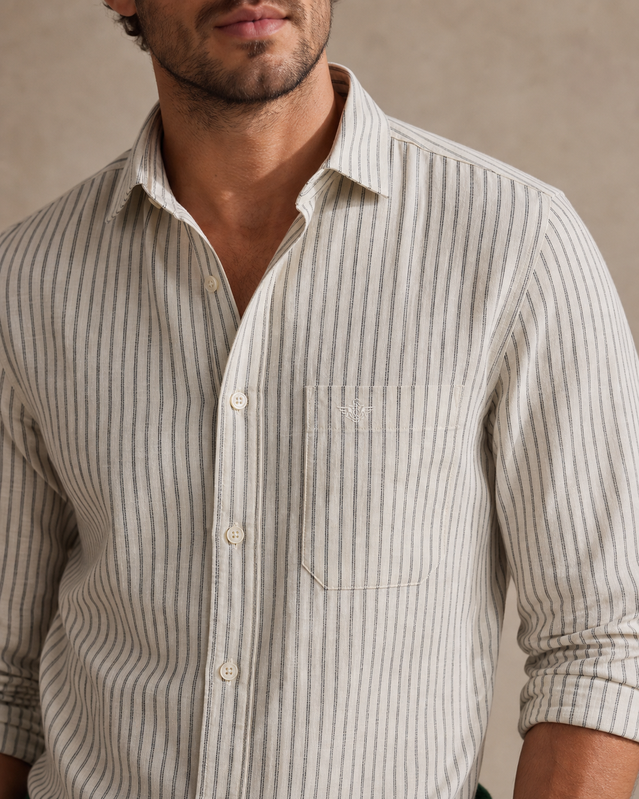 Dockers Vertical Stripe Shirt — Grey