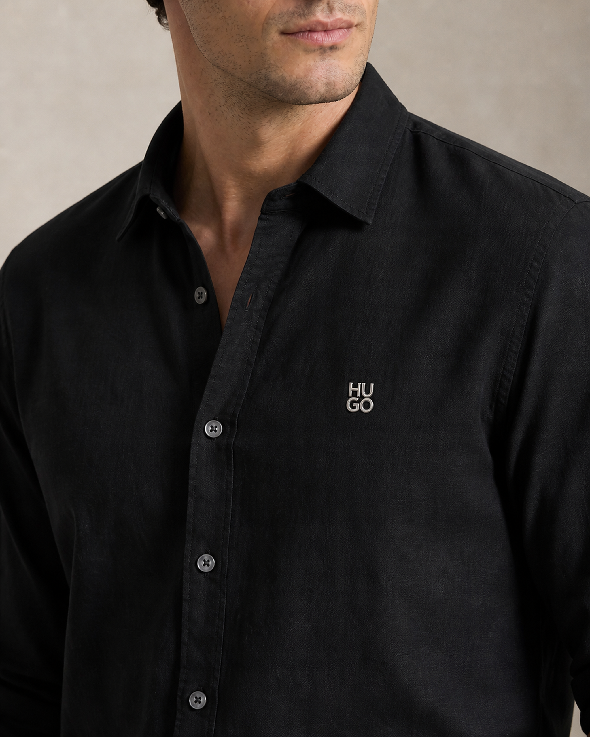 HUGO Textured Shirt — Black