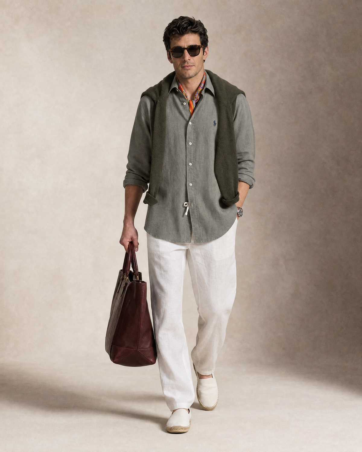 Polo Ralph Lauren Cotton Shirt — Stone Grey