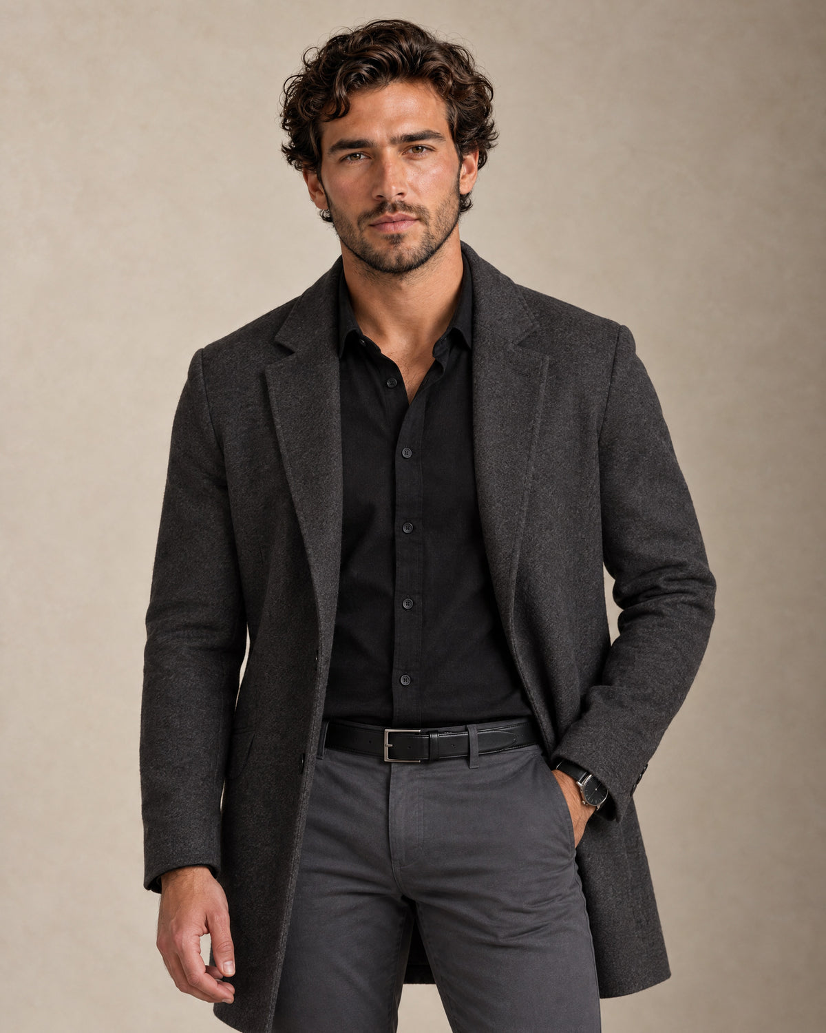 Armani Exchange Textured Shirt — Black