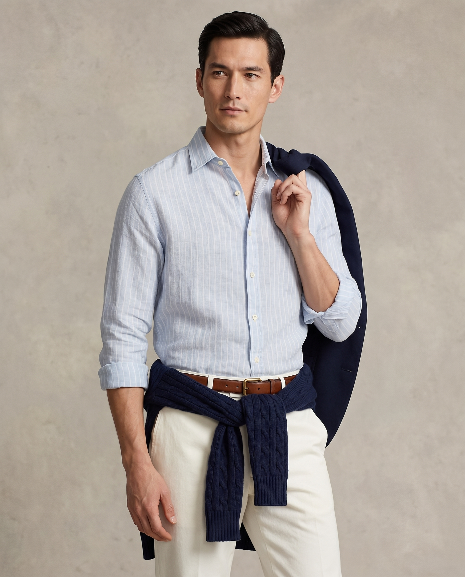Polo Ralph Lauren Cotton Shirt — Sky Blue Stripe