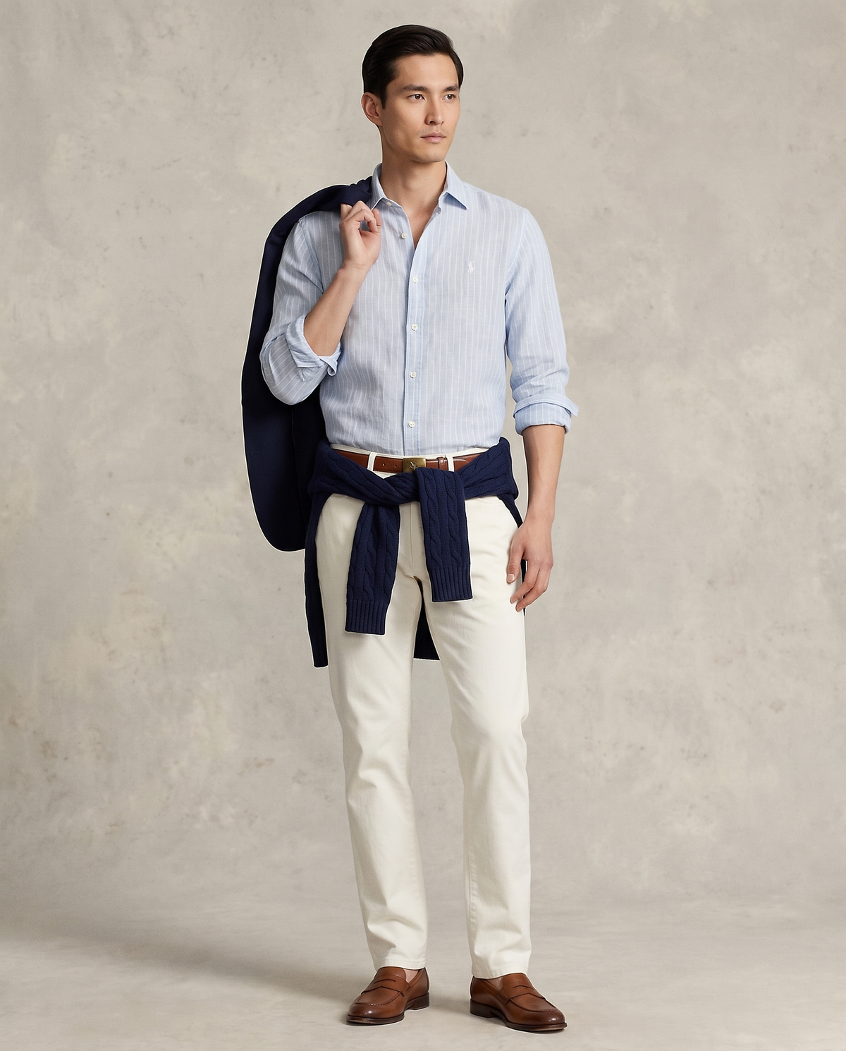 Polo Ralph Lauren Cotton Shirt — Sky Blue Stripe