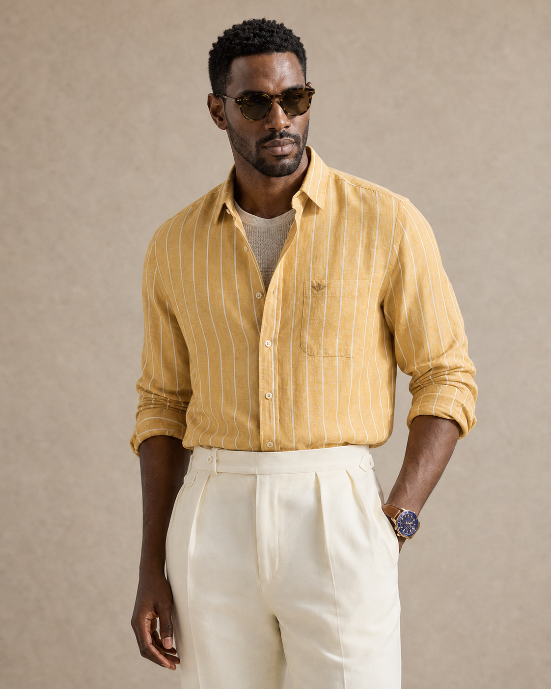 Dockers Stripe Shirt — Mustard
