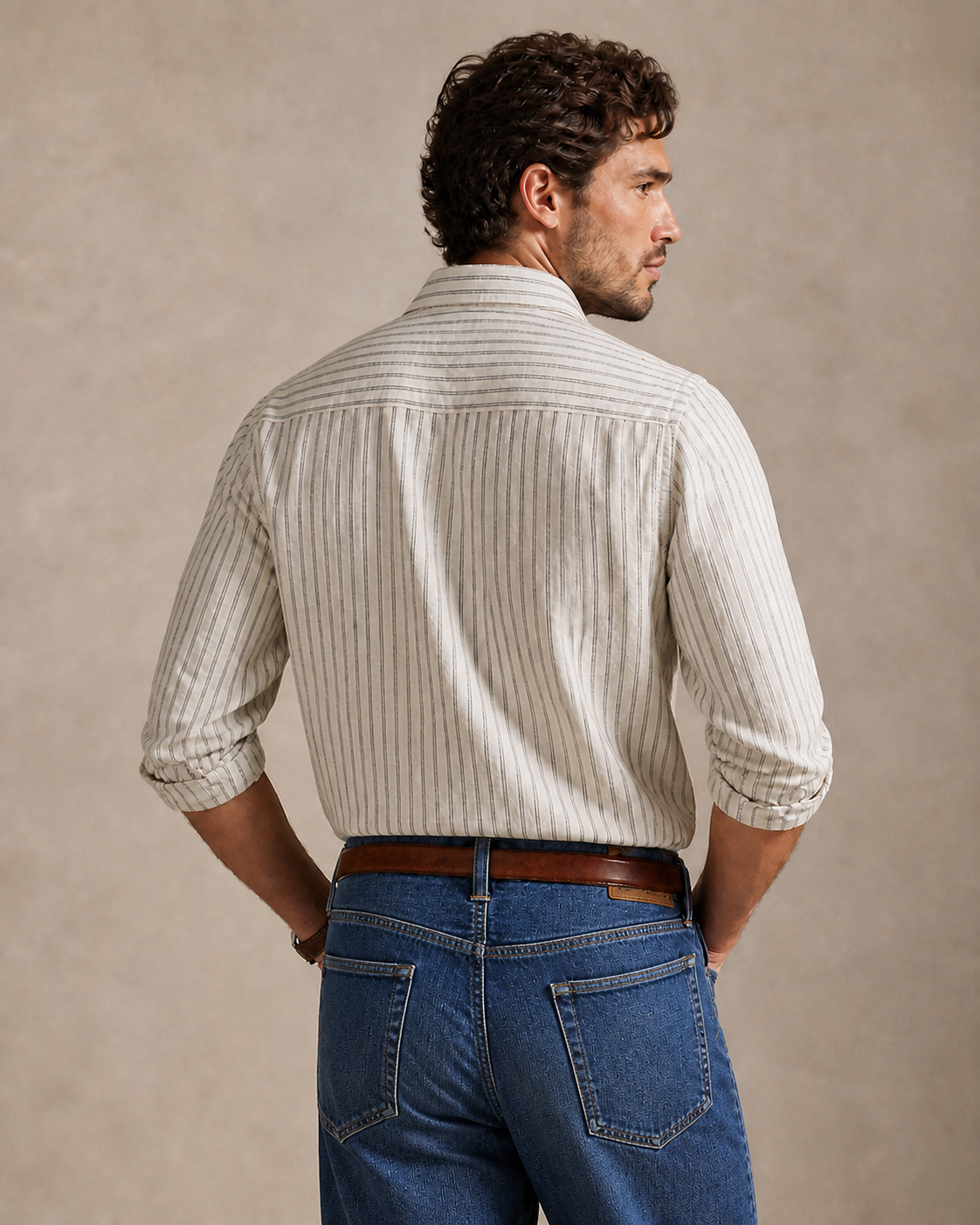 Dockers Vertical Stripe Shirt — Grey