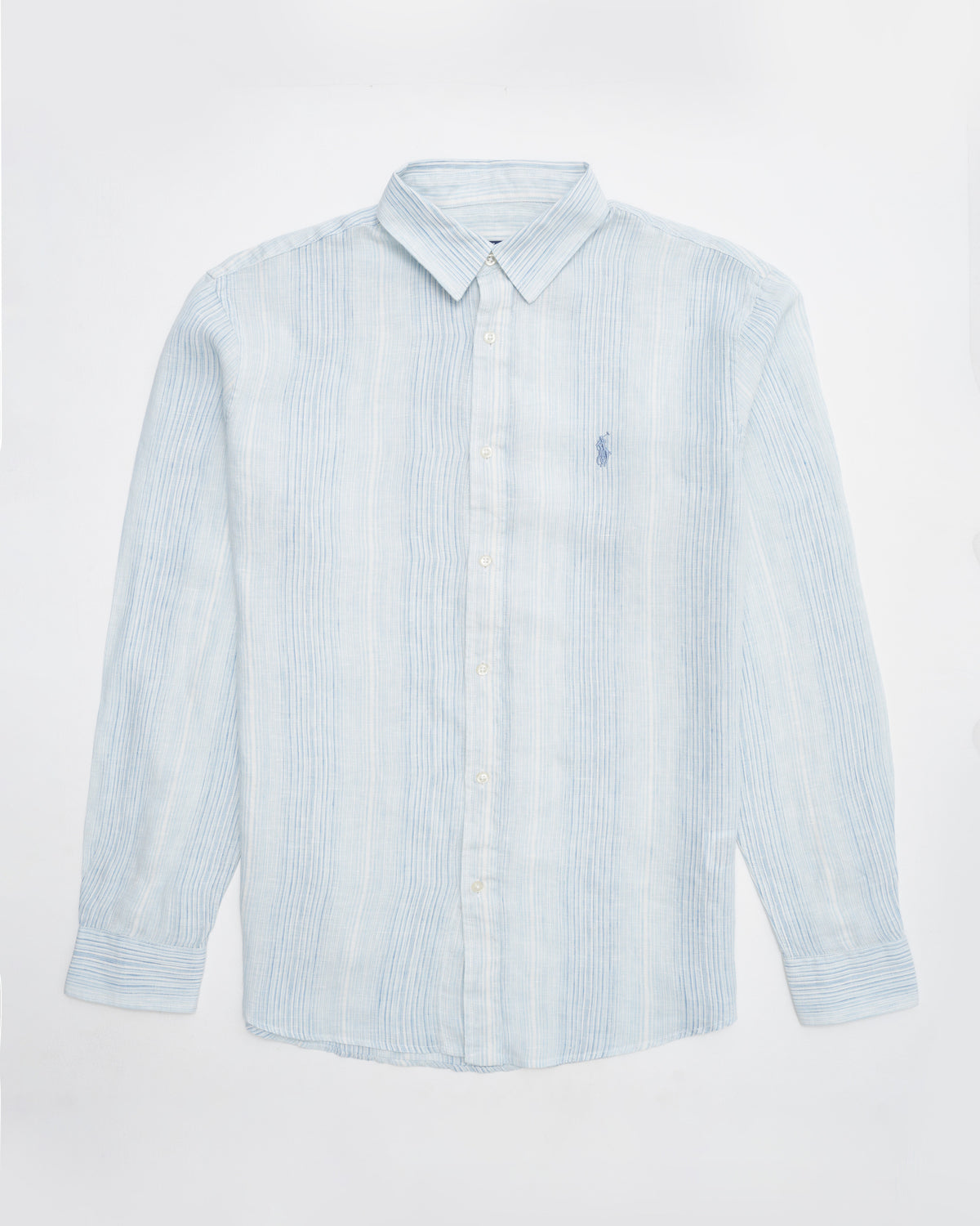 Polo Ralph Lauren Cotton Shirt — Sky Blue Stripe