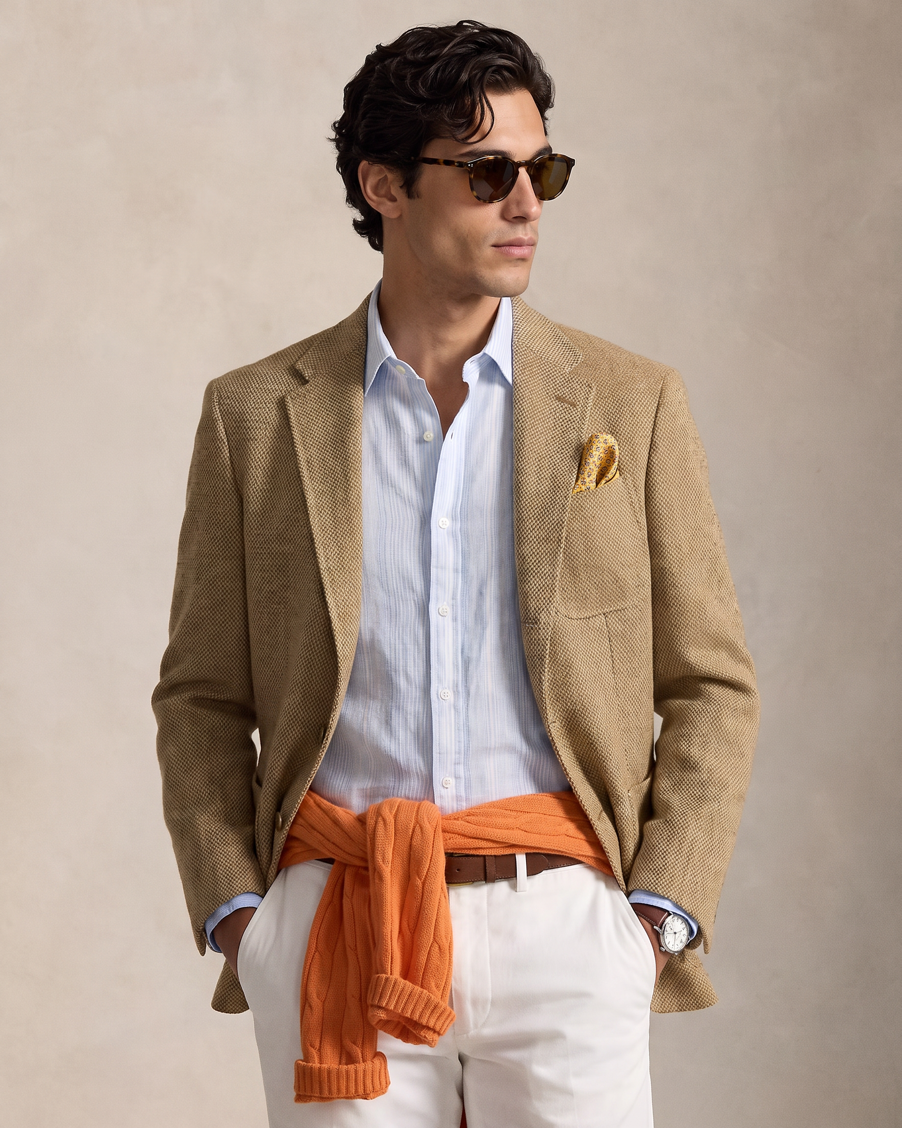 Polo Ralph Lauren Cotton Shirt — Sky Blue Pinstripe